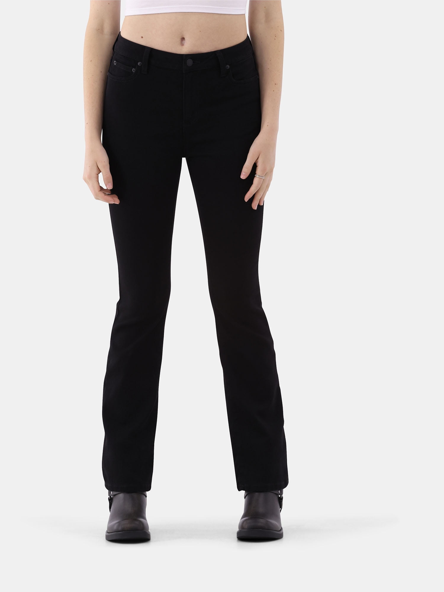 No Boundaries Mid Rise Bootcut Jeans, 32” Inseam, 1 or 2-Pack, Women’s