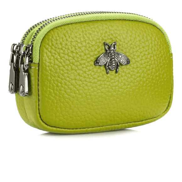 Monedero Mujeres Tarjetas Cartera Cuero 2 Bolsillo Billetera Xtellar verde