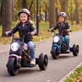 thumbnail image 4 of Costway 6V Kids Motorcycle with Song,Story,LED Headlights,Accelerator Pedal & 3 Wheels, Pink & Black, 4 of 10