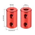 thumbnail image 3 of 2.3mm to 5mm Bore Rigid Coupling 20mm Length 12mm Diameter Aluminum Alloy Shaft Connector Red, 3 of 3