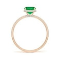thumbnail image 2 of ANGARA Natural Thin Shank Cushion 1.25 ct Emerald Ring with Diamond Accents in 14K Rose Gold for Women (Size-8x6mm) | May Birthstone, Anniversary, Jewelry Gift for Women | Natural Emerald Ring, 2 of 10