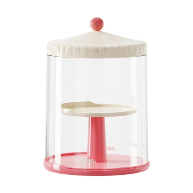 Vitrina transparente para figuras de acción, a prueba de polvo, con rotación de 360 grados. rosa