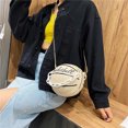 thumbnail image 5 of Bolsos de hombro de baloncesto Bolso de mensajero de cadena de acrílico para mujer (Beige), 5 of 5