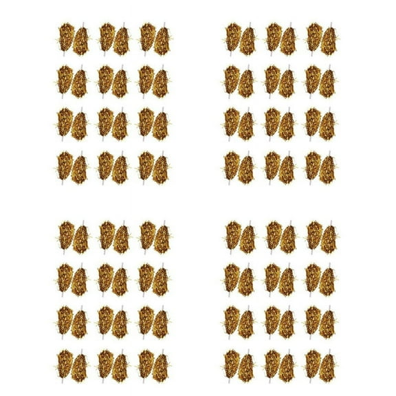 96Pcs Cheerleading Poms Metallic Foil Cheer Poms with Plastic Handle for Adults Kids Cheerleaders Party Yellow