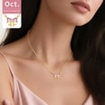 thumbnail image 2 of FindChic 14K Gold Plated Necklace for Women, Love Heart Cubic Zirconia Pendant October Birthstone Bow Necklaces Birthday Mothers Day Jewelry Gifts Her Wife Lady Adults Ideas, 2 of 9