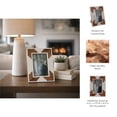 thumbnail image 5 of Sleek Resin Photo Frame with Cascading Wood Design for Home Decor  Chic Picture Frames for Living Room Centerpiece, Tabletop, and Shelf Styling - Decorative Frame for Office Desk - 9", White & Brown, 5 of 12