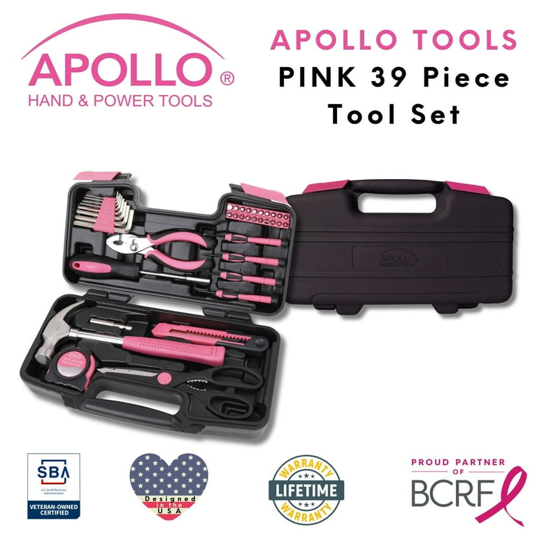 Apollo Tools, General Tool Set, DT9706 PINK, 39-piece - Walmart.com