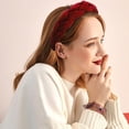 thumbnail image 4 of Laklulu Cinta de Felpa de Terciopelo para Mujer Cinta para el Cabello de Punto Cruzada Cruzada para niñas Color sólido Accesorios para el Cabello Suaves y Lindos Champú para Citas de Viaje, 4 of 5