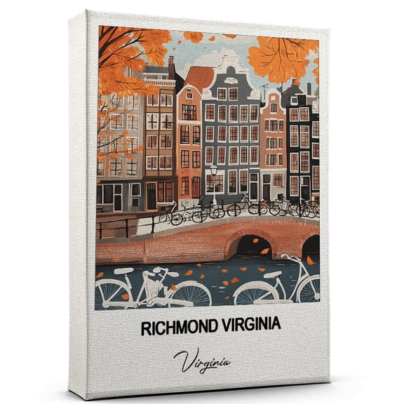 Richmond Virginia Travel Canvas Wall Art – Beautiful Travel Decor for Bedroom, Office Virginia Canvas Print – Serene and Scenic Wall Decor Gift for Travel Lovers