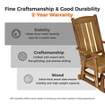 thumbnail image 3 of Innovaze Wooden Patio Glider with Cup Holder, High Back and Deep Contoured Seat for Porch Garden, Teak Tone, 3 of 11