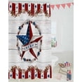 thumbnail image 3 of Farmhouse Independence Day Shower Curtain, Rustic Wood Shower Curtain Set with Hooks, Spring Summer Waterproof Fabric Shower Curtains for Bathroom Decor, 72x72 Inch Bath Curtain, 3 of 6