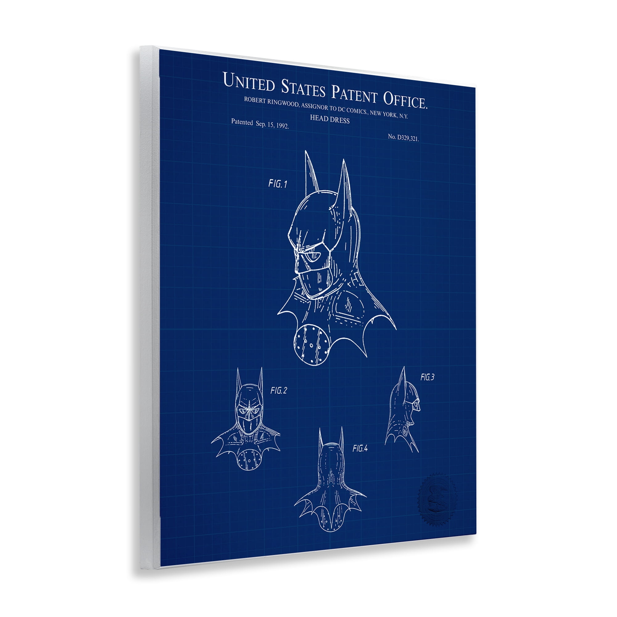 Stupell Industries Head Dress Blueprint Novelty Painting Unframed Art Print Wall Art, 11 x 14