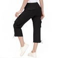 thumbnail image 3 of ZHOGXU Classic Summer Solid Color Straight Leg Kids Capri Cargo Pants For Girls With Pocket Comfortable Everyday Wear, 3 of 7