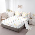 thumbnail image 5 of Manfei Rainbow Cartoon Floral Bedding Comforter Set 7pcs,Colorful Clouds Hearts Queen Bedding Sets,Fairy Tale Princess Queen Sheet Sets For Girl,Super Cozy Room Decor,Reversible, 5 of 8