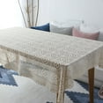 thumbnail image 4 of kurtrusly Crochet Tablecloth Rectangle Table Cover Handmade Dustproof Embroidery Oilproof Wedding Party Dining Room Decor 140*140CM, 4 of 8