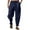 Navy, variant on JTieacloth Wide Leg Pants for Men Men's Casual Pants Lightweight Breathable Loose Fit Twill Beach Drawstring Comfortable Elastic Waist Everyday Relaxed Trousers For Outdoor Travel Black