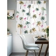 thumbnail image 5 of Palm Trees Semi Sheer Curtains 63 Inch Length 2 Panels Set, Watercolor Tropical Flamingo Summer Sheer Kitchen Curtain Privacy Voile Window Curtain for Living Room Bedroom Rod Pocket Drapes, 5 of 7