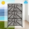 thumbnail image 3 of Kozyard Metal Privacy Screen Decorative Outdoor Divider with Stand Panels Freestanding Screen Set for Deck Patio Balcony Garden Outdoor&Indoor (47.3" LX3.3 WX74.2 H Black/Palm Leaf), 3 of 7