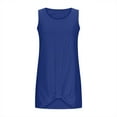 thumbnail image 4 of LLYwey Women Tank Dresses, Summer Front Ruched Knot Round Neck Sleeveless Sundress, Casual Loose Evening Party A-Line Mini Dresses, Blue, S, 4 of 8