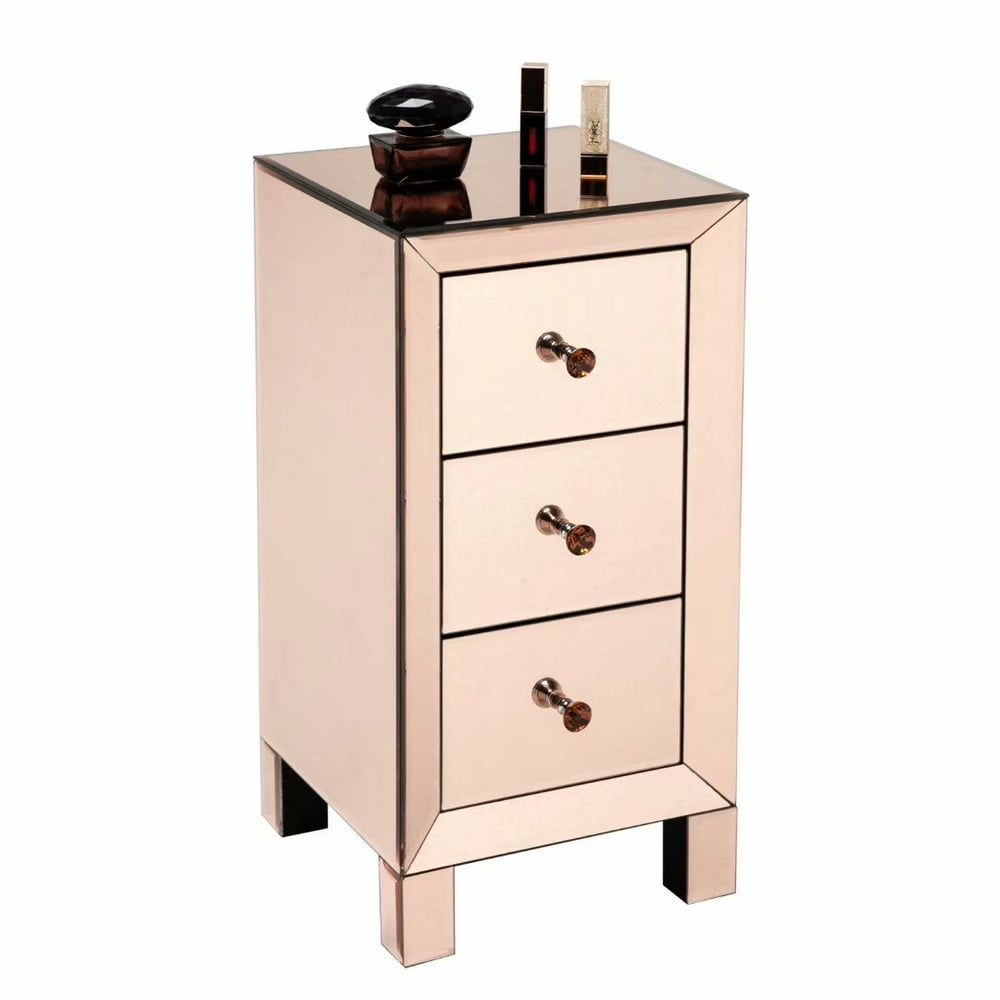 Akoyovwerve 3 Drawers MDF+Glass Night Stand, Mainstays Nightstand For