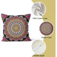 thumbnail image 3 of LAICAIW Mandala Pillow Covers 16x16 Inch, Hippie Bohemian Decorative Throw Pillow Covers Square Cotton Linen Boho Couch Pillow Cases for Home Decor, Set of 4 (No Insert Included), 3 of 7