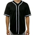 thumbnail image 4 of JC DISTRO Men's Baseball Short Sleeve Plain Button Down Team Jersey Black Large, 4 of 5