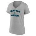 thumbnail image 2 of Women's Gray Seattle Mariners Heart and Soul V-Neck T-Shirt, 2 of 3