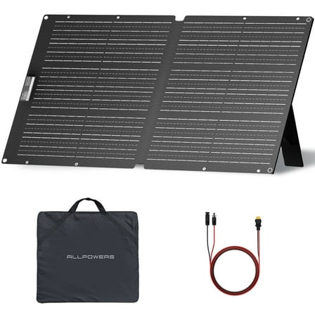 ALLPOWERS 100W Portable Solar Panel for Power Station, Foldable Solar Charger with High Efficiency & IP68 Waterproof, Fast Charging Outdoor Camping, RV, Emergency
