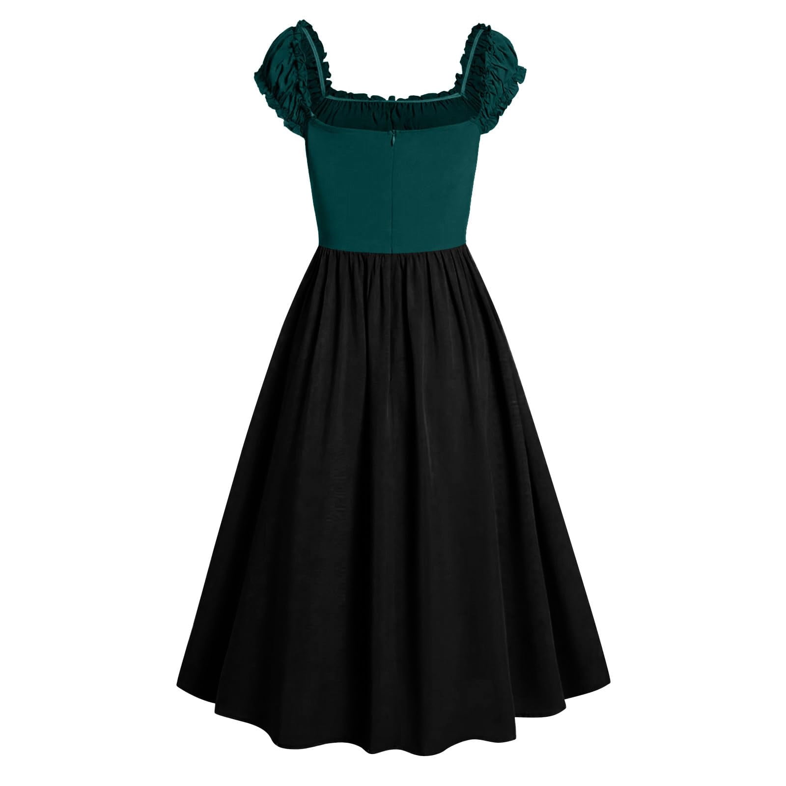 Corset Dress for Women Medieval Renaissance Lace Up Ruffled Sleeveless Gohtic Dresses Halloween Cosplay Costume