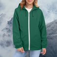 thumbnail image 4 of Vinsonshop Windbreaker Jacket Women Hiking Jacket Women Travel Jacket Zip Up Jackets for Women Casual Outerwear for Women Womens Windbreaker Jacket with Hood Dark Green L, 4 of 9