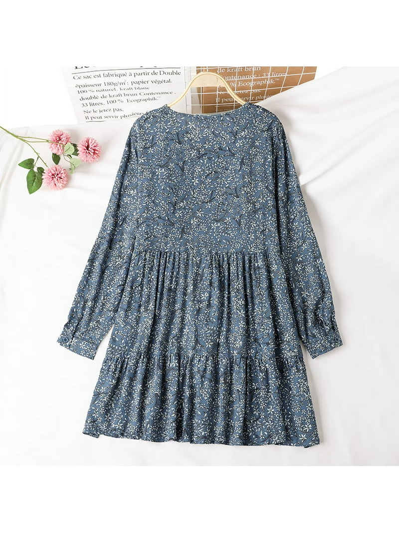 ZANZEA Women's Long Sleeve Button Up Tunic Tops Floral Print