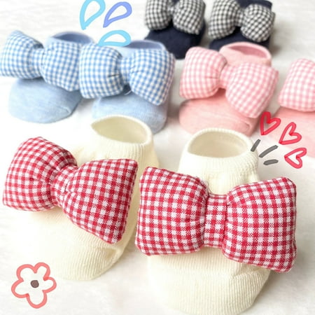 

Archer 1 Pair Baby Socks Bowknot Design Anti-skid Skin Friendly Baby Floor Socks for Household
