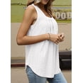 thumbnail image 4 of Ruffled Square Collar Tank Top Women Striped Tank Tee Summer Casual Loose Fit Sleeveless Shirt White XXL, 4 of 9