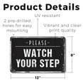 thumbnail image 2 of Please Watch Your Step 8 Inch x 12 Inch Novelty Plastic Sign Eyes Down Toes Safe Durable Weatherproof UV Protected Perfect for Entryways Shops Offices Fun Gift for Homeowners Managers, 2 of 6