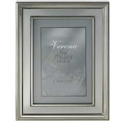8x10 Silver Plated Metal Picture Frame - Brushed Silver Inner Panel