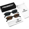 thumbnail image 6 of FEISEDY Retro Rectangular Sunglasses for Women Men 90s Small Vintage Fashion Square Sunnies B0282, 6 of 13
