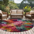 thumbnail image 4 of Round Rug 6Ft Washable Non-Slip, Colorful Dahlia Circle Area Rugs for Living Room Bedroom, Spring Flowers Modern Abstract Art Indoor Floor Mats Carpet Runner for Home Decor Aesthetic, 4 of 8