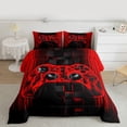 thumbnail image 2 of Castle Fairy Gamer Queen Comforter Set,Stripes Futuristic Cubes Bedding Comforter Set, 2 of 8