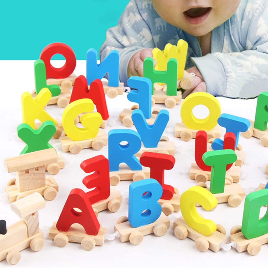 wooden alphabet train set