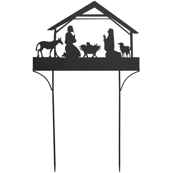 Dicksons Holy Family Black Silhouette 24 x 38.5 Metal Christmas Nativity Yard Sign