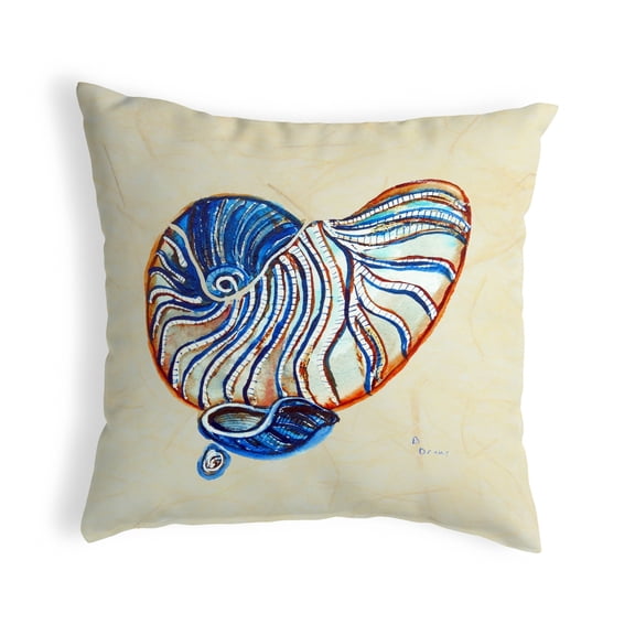 Betsy Drake Interiors s Nautilus Small No-Cord Pillow 12x12