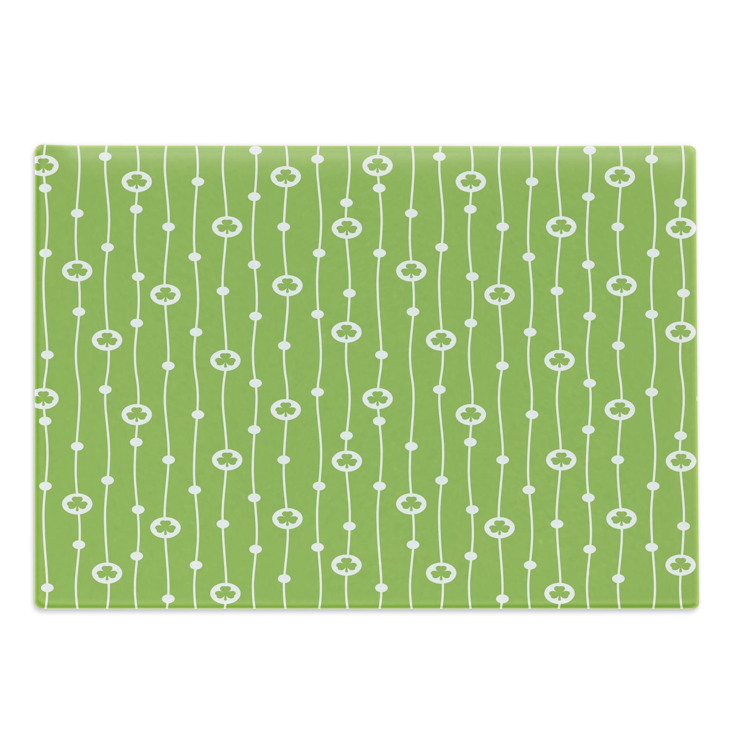 Irish Cutting Board, Trifolium on Vertical Wavy Stripes with Dots Luck