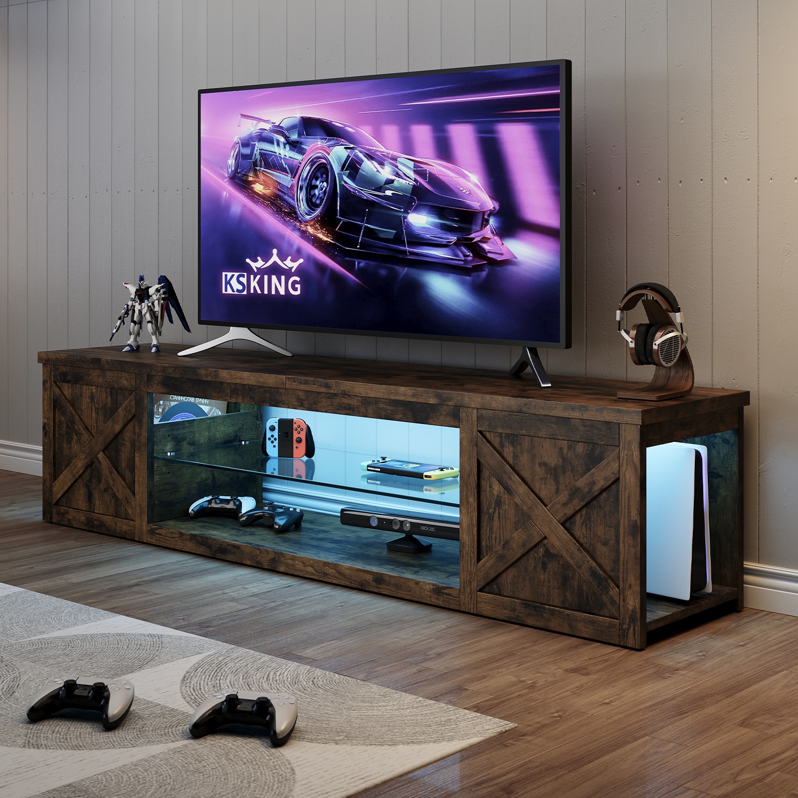 Homrelexa Farmhouse TV Stand for TVs up to 80 Inches photo 7