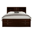 thumbnail image 2 of Walnut Queen Bed With 6 Storage Drawers And Bookcase Design No Box Spring Required, 2 of 3