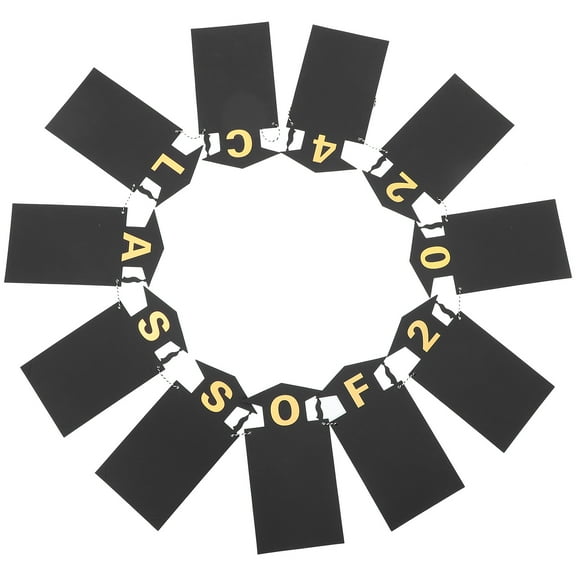 IDEANATEGRATE 1 Set Happy Graduation Banner Black Paper Rectangle for Kindergarten and Primary School Graduates