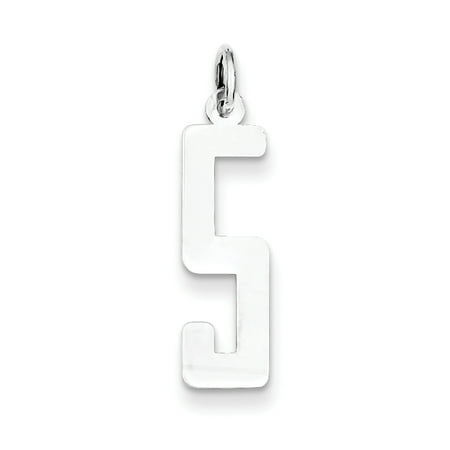 Elongated Number - SS Medium Elongated Polished Number 5 QEM05