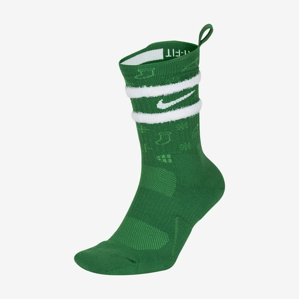 Nike Elite Crew Xmas Green Basketball Socks Christmas Stocking