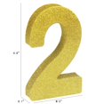 thumbnail image 2 of Decoración de números de mesa PULO CP Mfg Glitter 3D Foam Gold #2, 2 of 6
