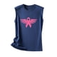 thumbnail image 4 of Camiseta Sin Mangas Para Mujer Moda Casual Sin Mangas Impreso Señoras Cuello Redondo Blusas Tops Camiseta Odeerbi ODB152705, 4 of 5