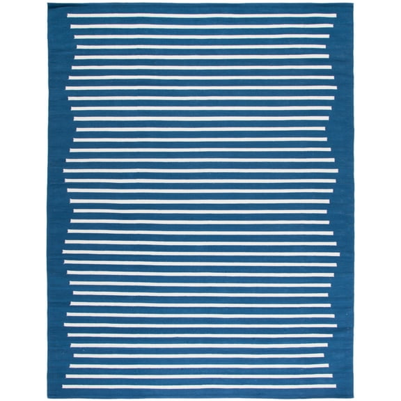 SAFAVIEH Montauk Amadine Striped Cotton Area Rug, Navy/Ivory, 4' x 6'